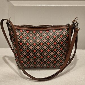 Vintage Fossil Sydney Crossbody in multi-colored signature Fossil pattern